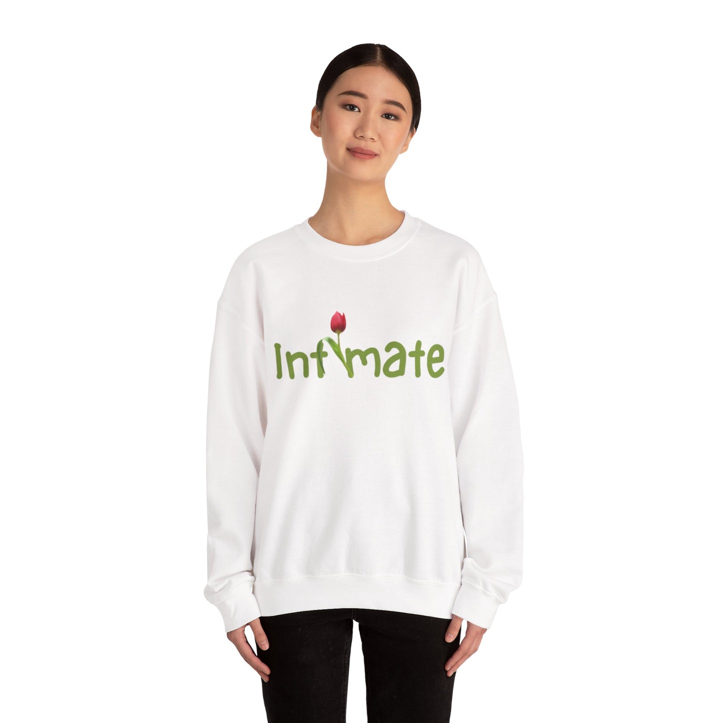 Affectionate Crewneck Sweatshirt - 'InFmate' with Flower Design