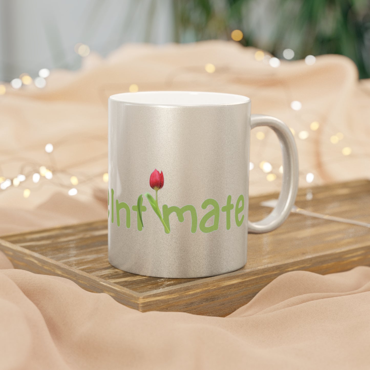 Personalized Metallic Mug with Floral Design - Perfect for Gifts & Daily Use