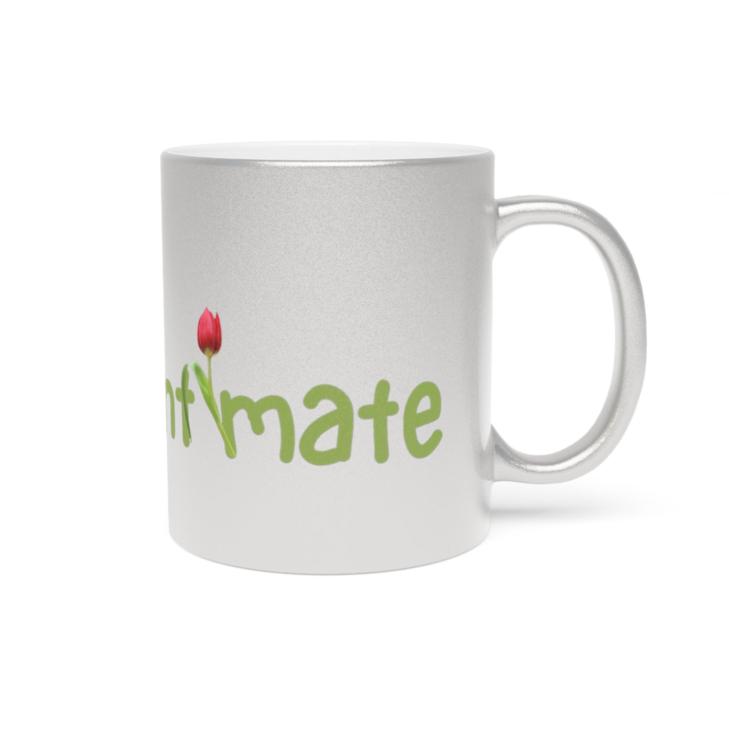 Personalized Metallic Mug with Floral Design - Perfect for Gifts & Daily Use