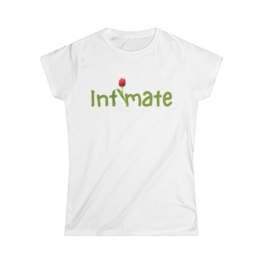 Intimate Women's Softstyle Tee, Casual T-Shirt, Gift for Her, Floral Graphic Tee, Everyday Wear, Birthday Gift, Valentine's Day